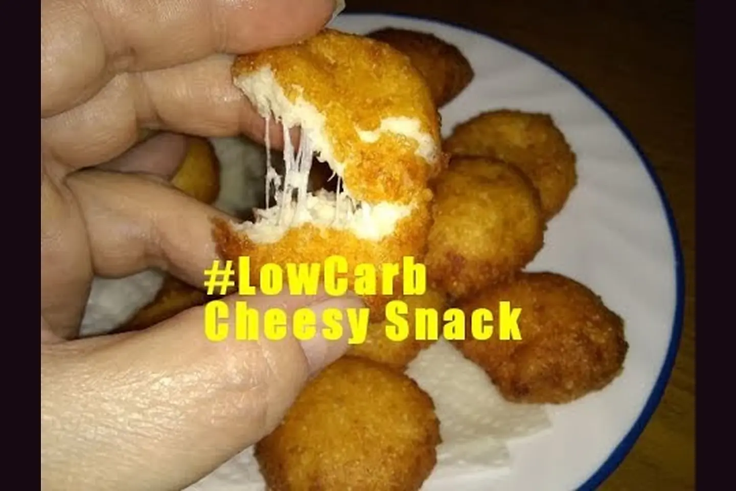 Original LCHF Diva golden cheesy snack with a stretchy center