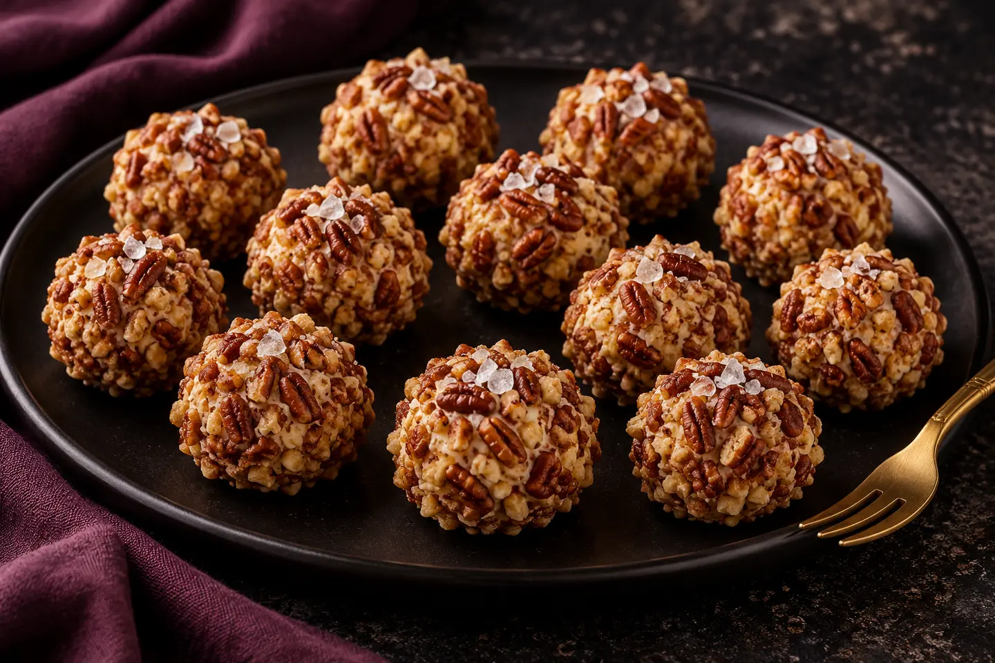Salted pecan truffle bites